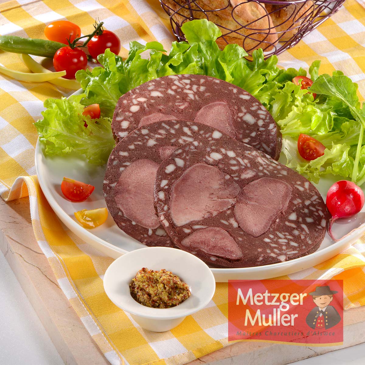 Saucisse de viande avec boyau artificiel 900g - Stoeffler