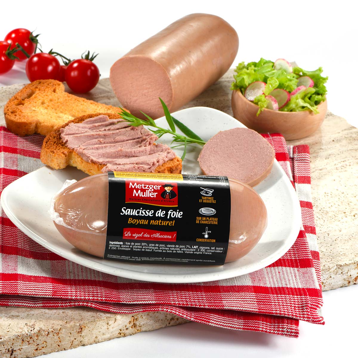 Saucisse de foie boyau naturel - Metzger Muller
